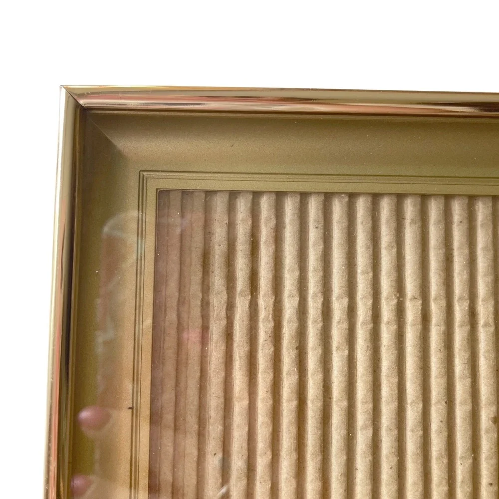 Picture photo easel frame vtg brass filigree floral art nouveau gold ornate 5x7